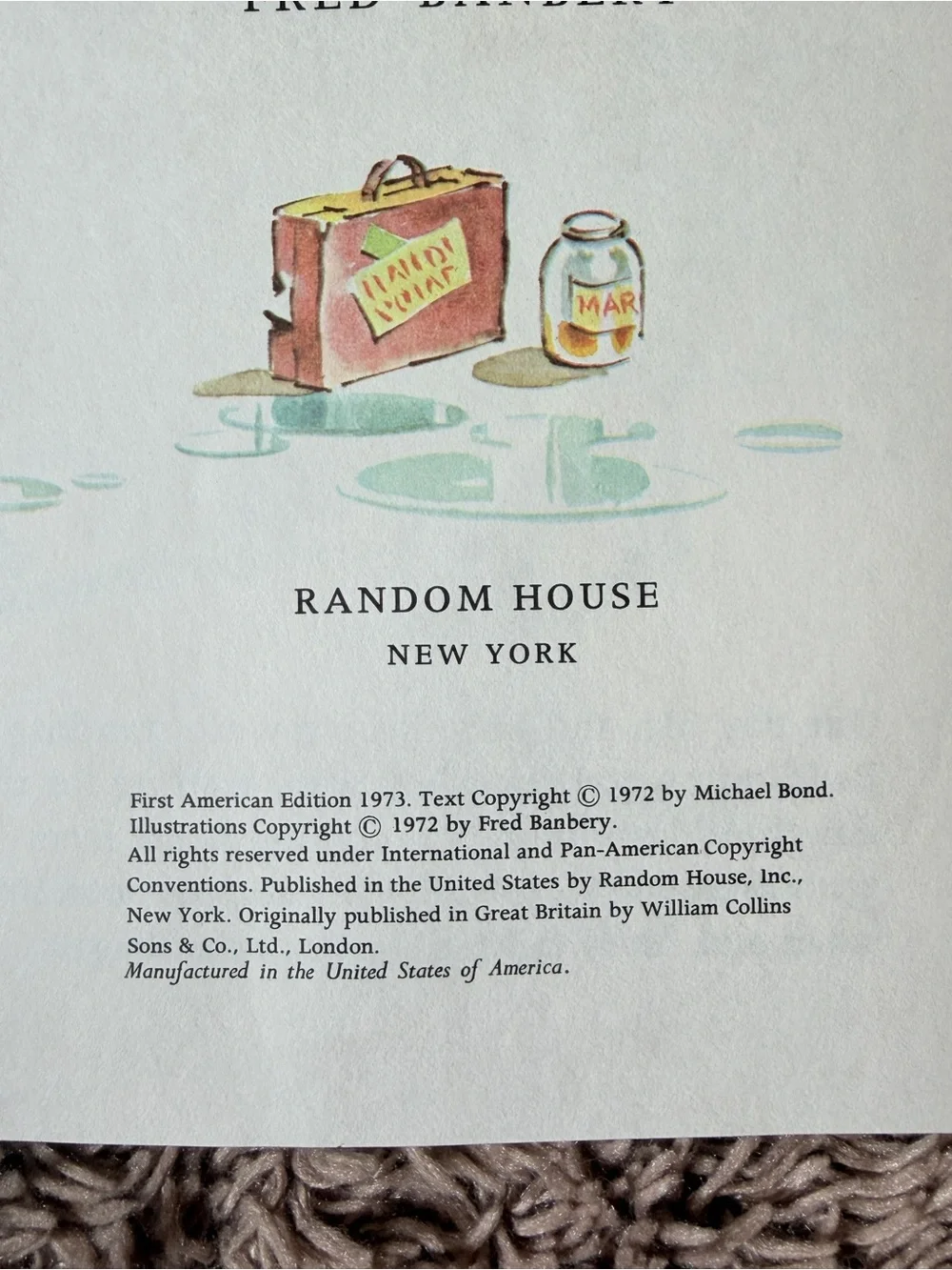 Vintage Paddington Bear 1st American Edition 1973 Michael Bond collectible book